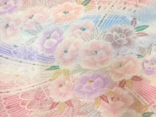 7361784: JAPANESE KIMONO JAPANESE FUKURO OBI / WOVEN FLORAL PLANTS